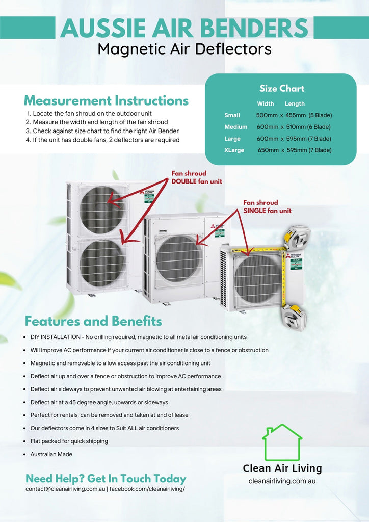 Air Benders | Magnetic Air Deflector - Australian Made and DIY | 4 Sizes - Air Deflector
