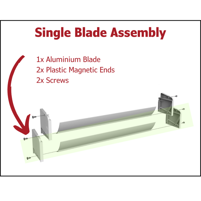 Single Blade Assembly to suit Air Bender | Magnetic Air Deflectors - Air Conditioner Accessories